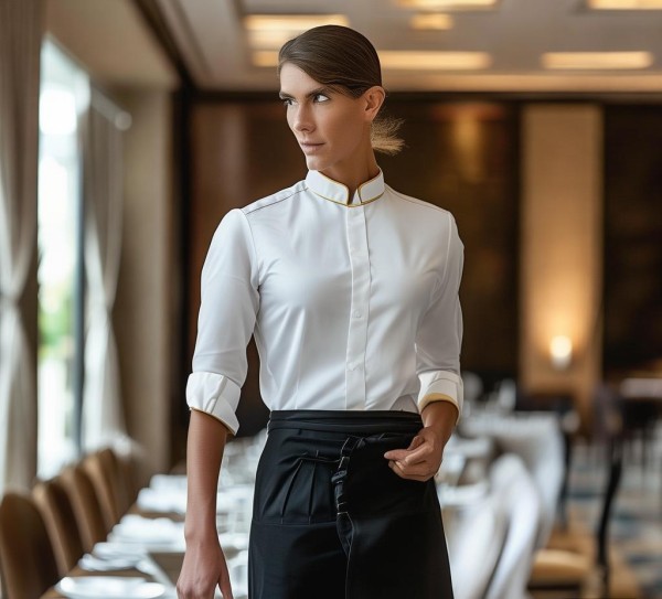 五星级酒店餐饮包间服务员工作服，专业技能与职业素养的完美结合